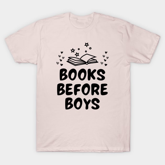 Books before boys T-Shirt by Linys